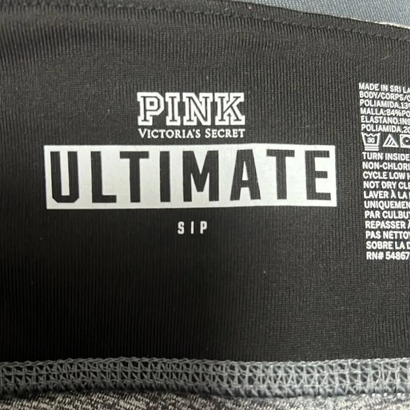 PINK by Victoria Secret Ultimate Gray Active Sheer Black Leggings size S/P - Picture 8 of 9
